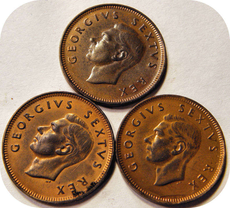 Winskoop SA Unie: 3 x 1951 1/4d in EF onder R30!  Bie per munt.