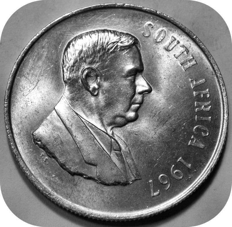 Top Graad RSA: 1967 Eng Hendrik Verwoerd Silwer R1 in Lustrous UNC!