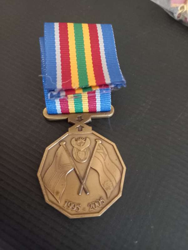 Two 10 Years Of SA Police Service Medal Full size. Bid per Medal