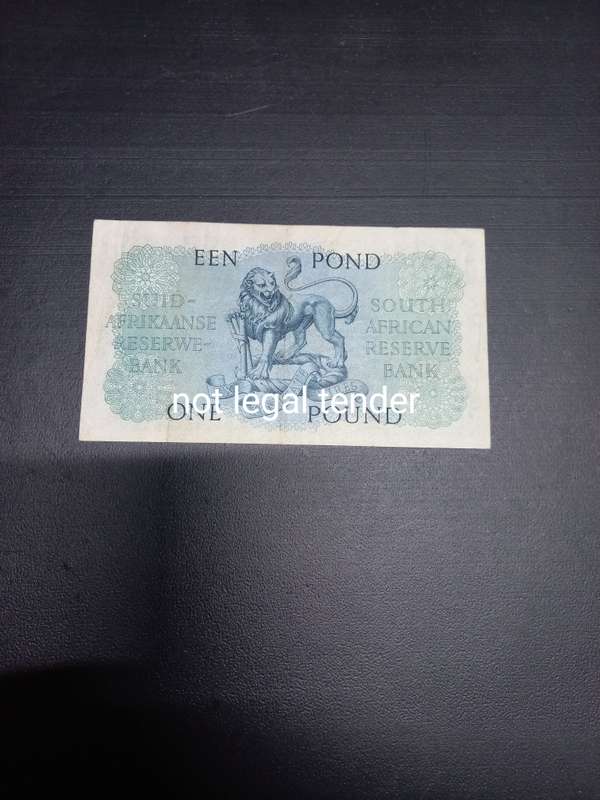 1948 MH de Kock 2nd Issue Eng/Afr One Pound Banknote (B9)