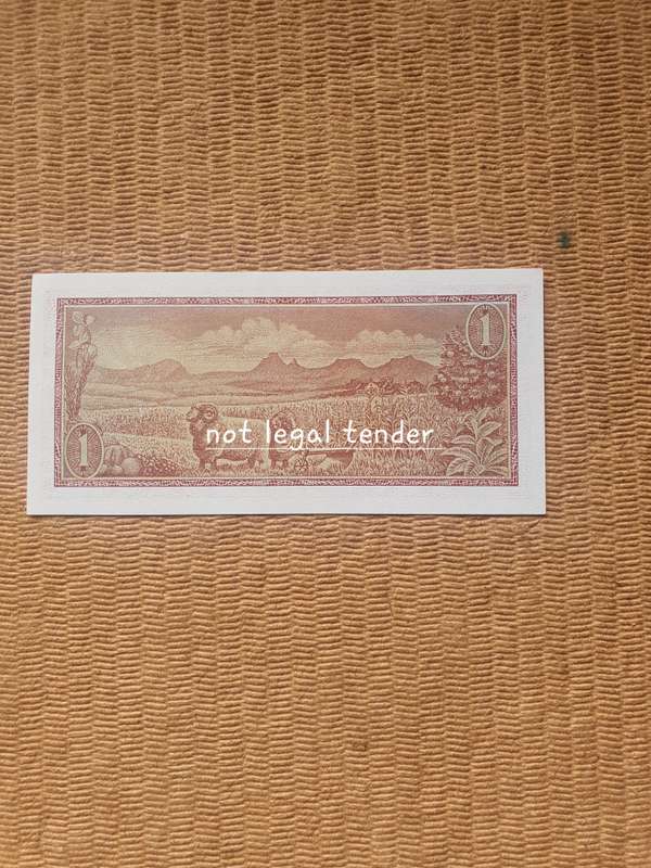 Unc 1973 TW de Jongh 2nd issue Eng/Afr One Rand Banknote (B128)