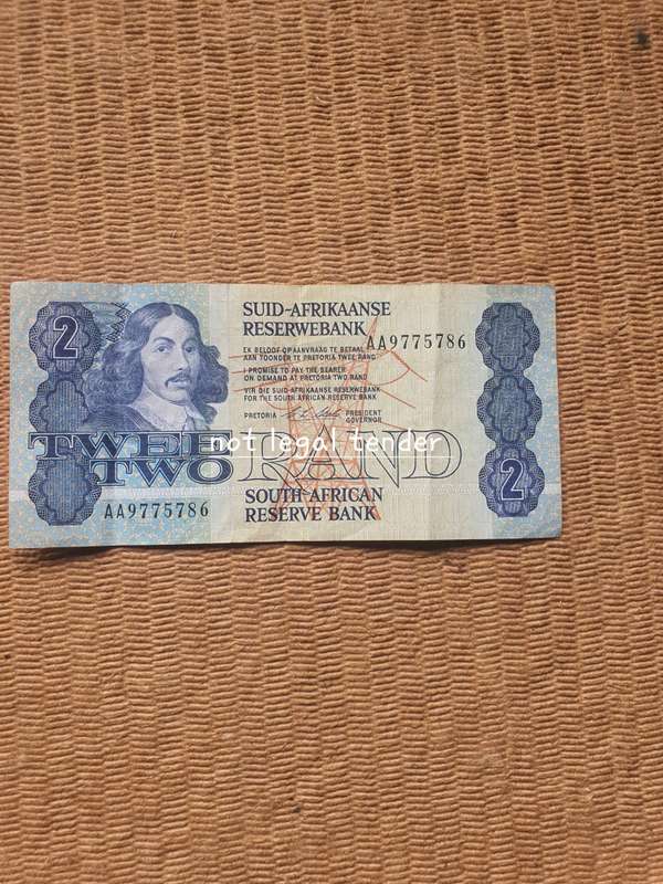 1990 C Stals 1st issue Afr/Eng Two Rand Banknote (AA786)