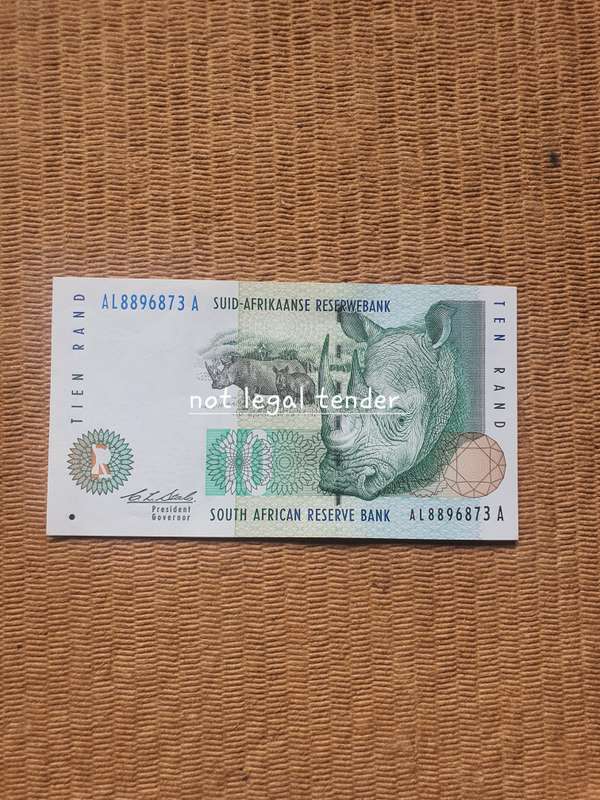 UNC C Stals 2nd Issue Afr/Eng Ten Rand Banknote (AL88)