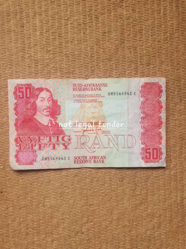 GPC de Kock 3rd Issue Afr/Eng Fifty Rand Banknotes (AM)