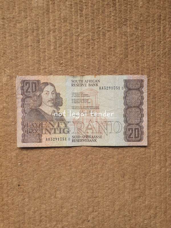 GPC de Kock 3rd Issue Eng/Afr Twenty Rand Banknote (AA)
