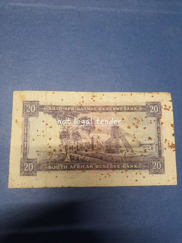 1961 MH de Kock 4th issue Eng/Afr Twenty Rand Banknote (D1)