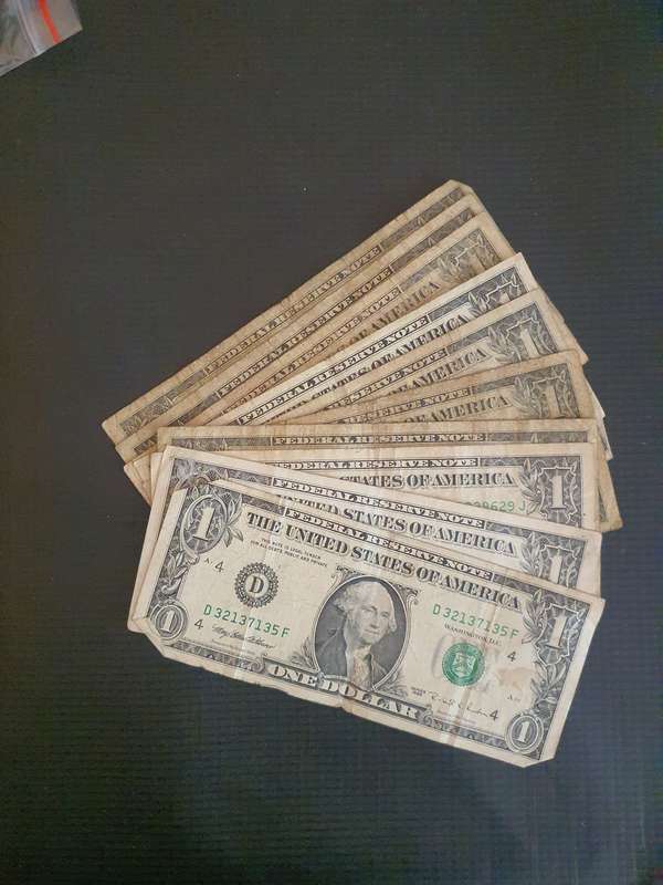 10 United States Of America $1 Bills (B)