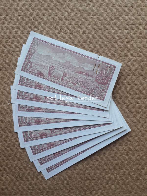 9 Sequential TW de Jongh 1st Issue Afr/Eng One Rand Banknotes (B575)