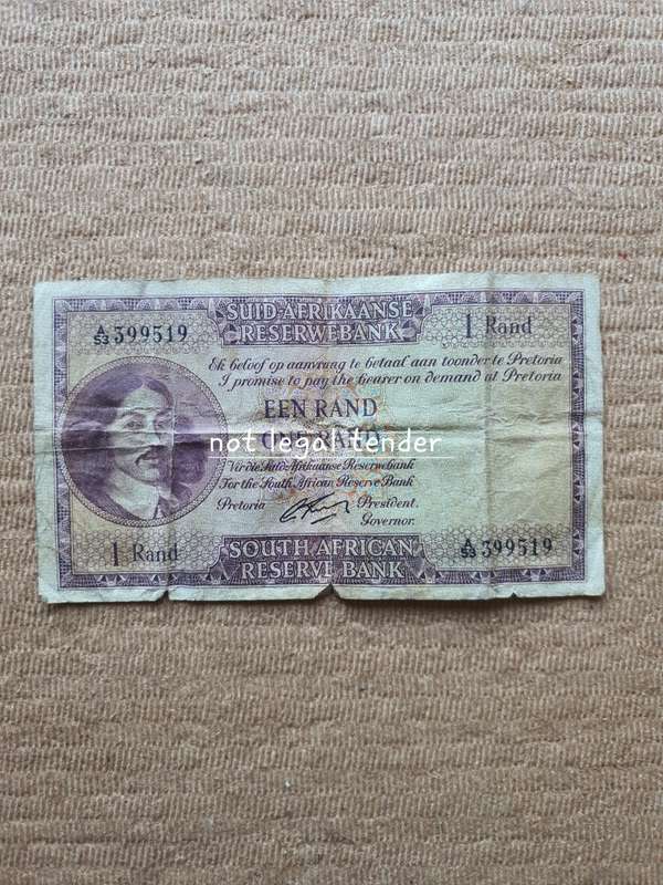 1962 G Rissik 1st Issue Afr/Eng One Rand Banknotes (A53)