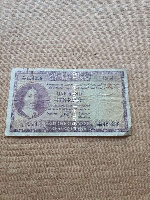 1962 G Rissik 1st Issue Eng/Afr One Rand Banknotes (A100)