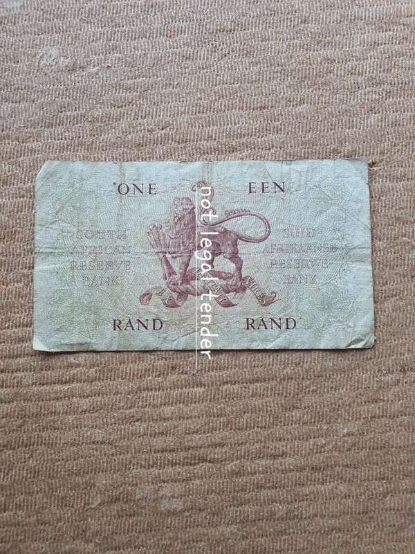 1962 G Rissik 1st Issue Eng/Afr One Rand Banknotes (A105)