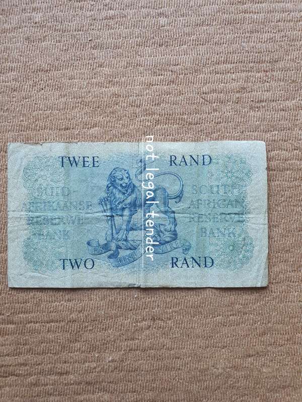 1961 MH de Kock 4th Issue Eng/Afr Two Rand Banknote (B38)