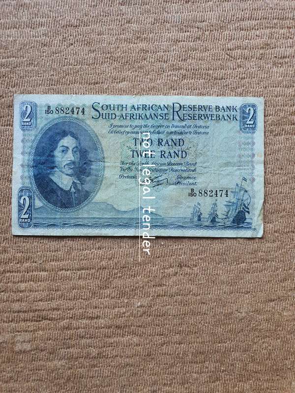 1962 G Rissik 1st Issue Eng/Afr Two Rand Banknote (B150)