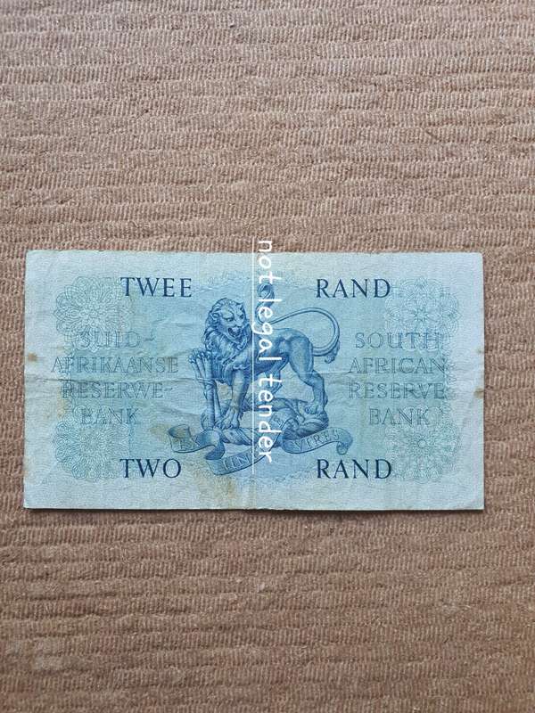 1962 G Rissik 1st Issue Eng/Afr Two Rand Banknote (B150)