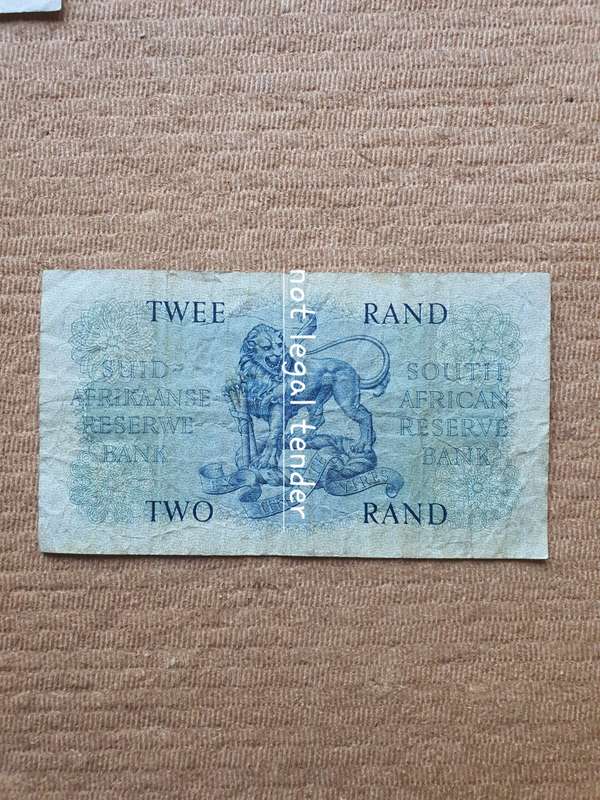 1962 G Rissik 1st Issue Afr/Eng Two Rand Banknote (B171)