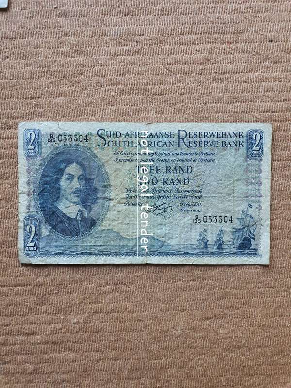 1962 G Rissik 1st Issue Afr/Eng Two Rand Banknote (B135)