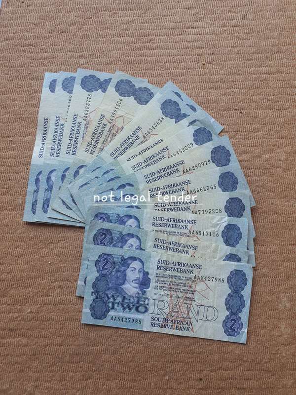 14  1990 C Stals AA 1st Issue  Afr/Eng Two Rand Banknote (AA) Buy now per note