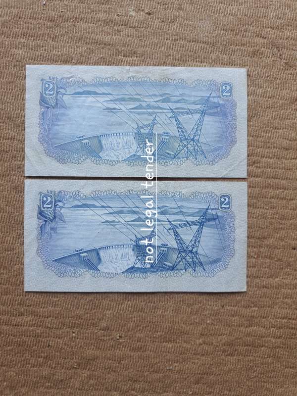 Four 1974 TW de Jongh 2nd Issue Afr/Eng Two Rand Banknotes. (D20/123)