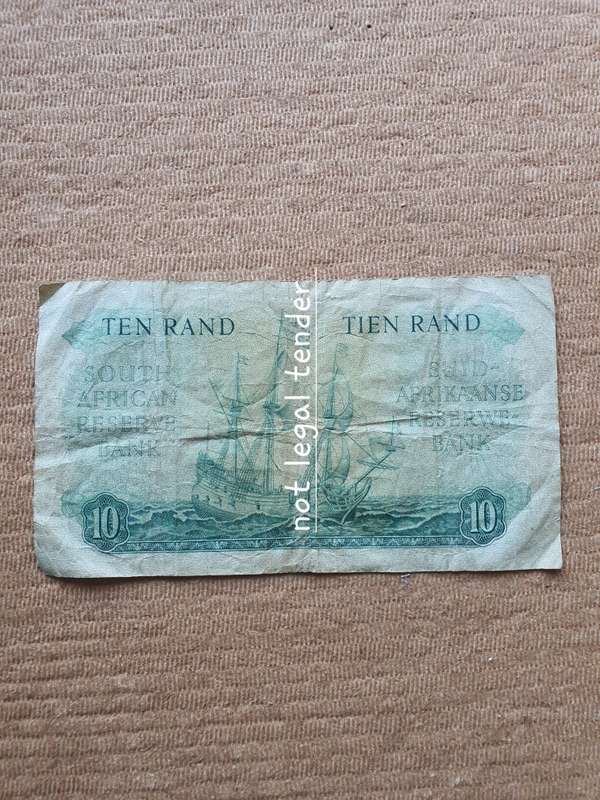 1962 G Rissik 1st Issue Afr/Eng Ten Rand Banknotes. (C34)