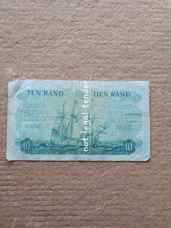 1962 G Rissik 1st Issue Afr/Eng Ten Rand Banknotes. (C24)