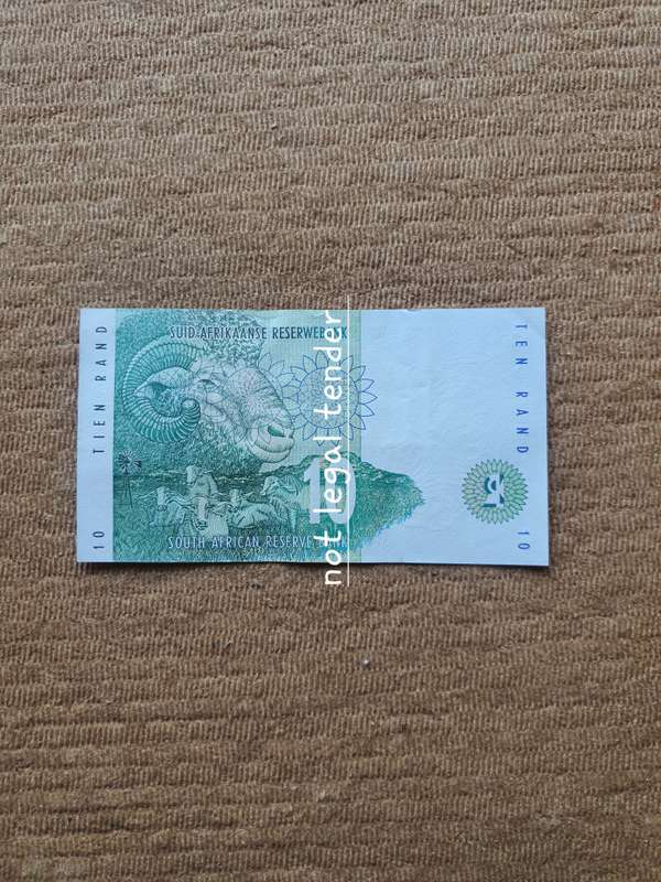 1990 TT Mboweni 1st Issue Afr/Eng Ten Rand Banknote. (CR)