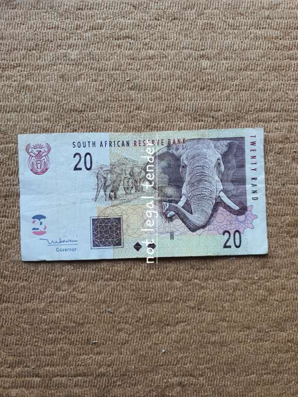 TT Mboweni 2nd Issue Eng Twenty Rand Banknote. (DL)