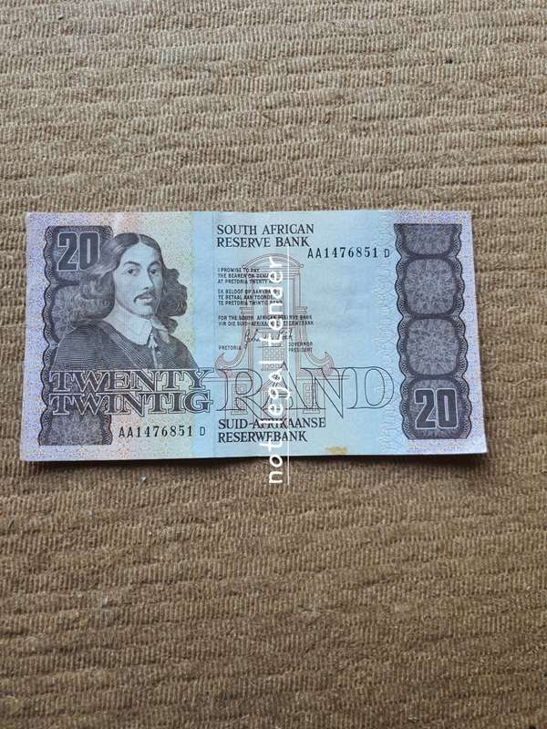 GPC de Kock 3rd Issue Eng/Afr Twenty Rand Banknotes. (AA51)