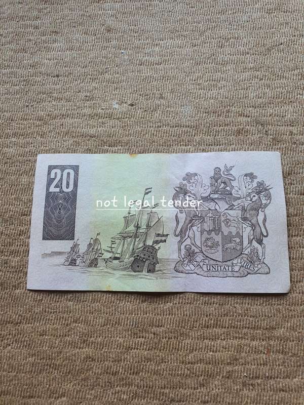 1990 C Stals 1st Issue Afr/Eng Twenty Rand Banknote (CF)
