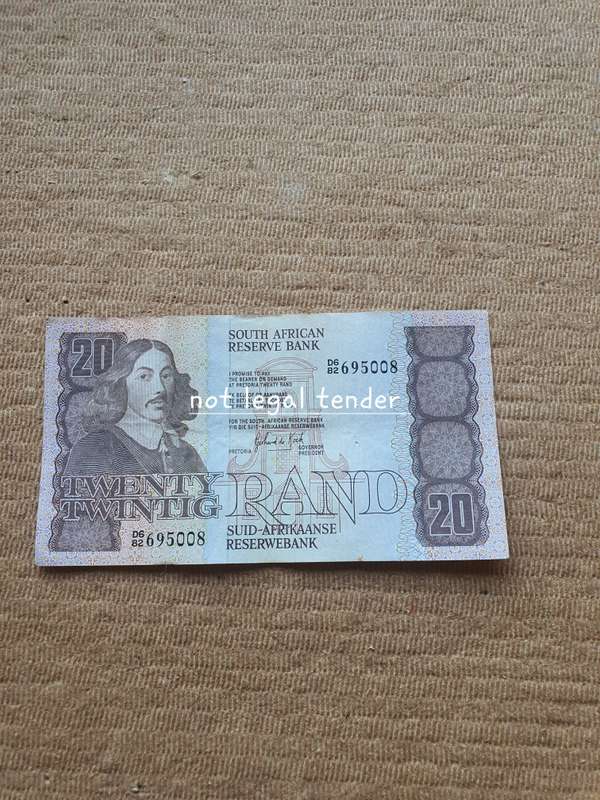 1984 GPC De Kock 3rd Issue Eng/Afr Twenty Rand Banknote (D6/08)