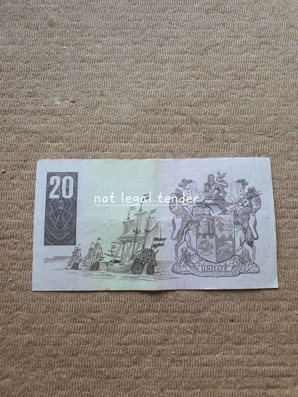 1984 GPC De Kock 3rd Issue Eng/Afr Twenty Rand Banknote (D6/08)