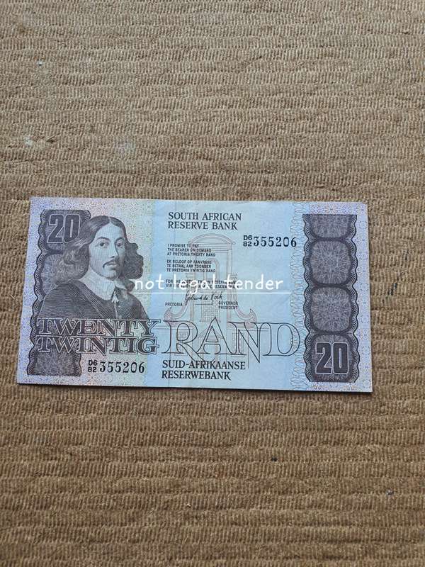 1984 GPC De Kock 3rd Issue Eng/Afr Twenty Rand Banknote (D6/06)