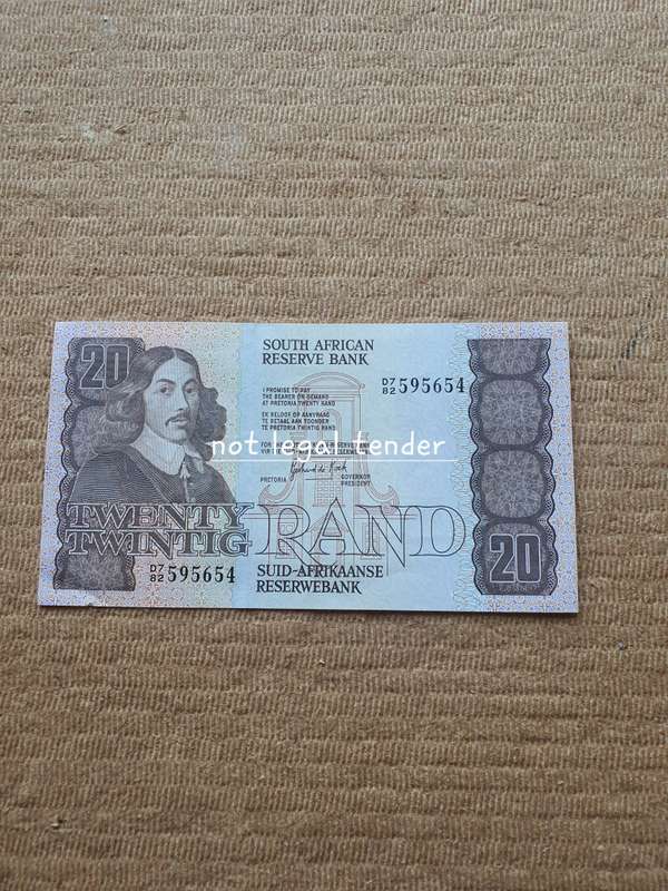 1984 GPC De Kock 3rd Issue Eng/Afr Twenty Rand Banknote (D7/54) High Grade
