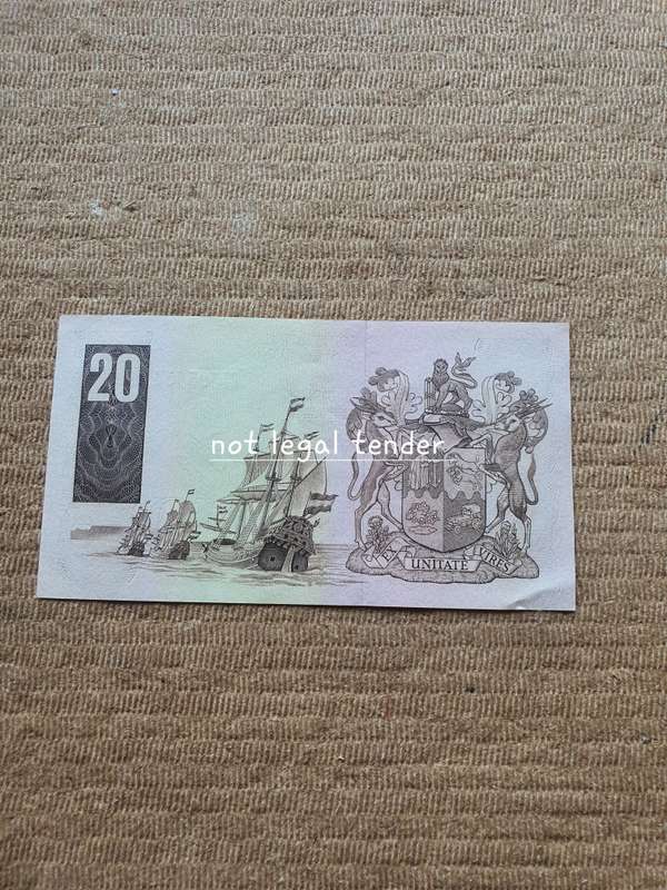 1984 GPC De Kock 3rd Issue Eng/Afr Twenty Rand Banknote (D7/54) High Grade