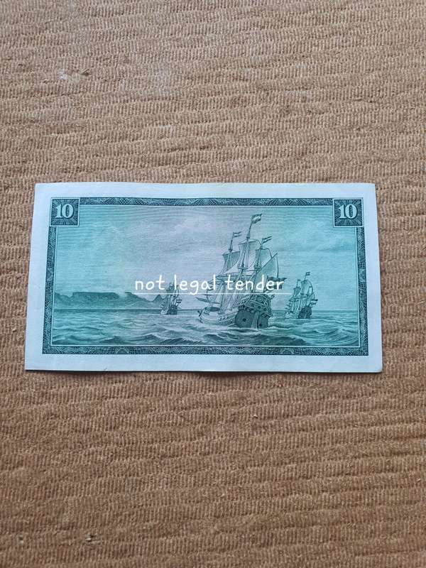 1975 TW de Jongh 3rd Issue Eng/Afr Ten Rand Banknote (C434) High Grade