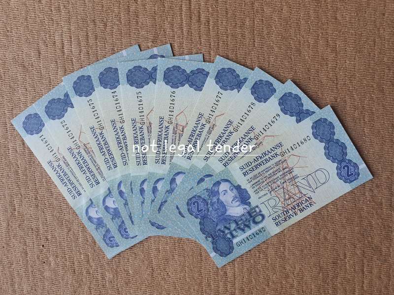 10 Unc 1989 GPC de Kock 3rd Issue Afr/Eng Two Rand Banknote (GH80/71)