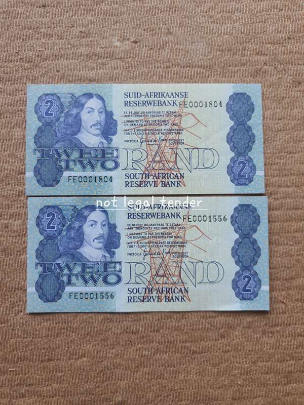 2 Unc 1989 GPC de Kock 3rd Issue Afr/Eng Two Rand Banknote (FE04/56)