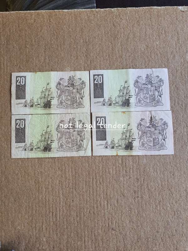 1990 C Stals 1st issue Eng/Afr Twenty Rand Banknote (AB/AC/AD/AG)
