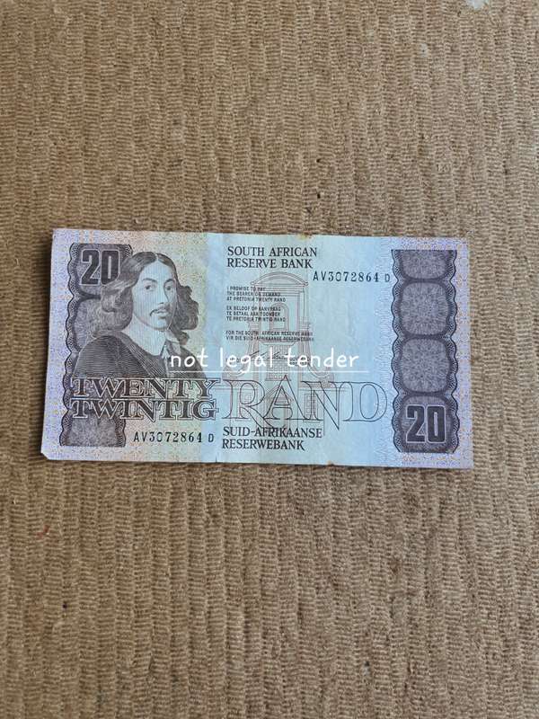 1990 C Stals 1st issue Eng/Afr Twenty Rand Banknote (AV)