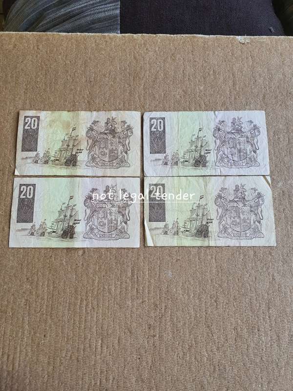1990 C Stals 1st issue Eng/Afr Twenty Rand Banknote (BA/BB/BE/BH)