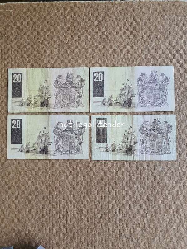 1981 GPC de Kock issue Eng/Afr Twenty Rand Banknote (D1/D2/D3/D4)