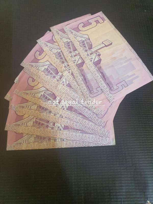 12 GPC de Kock 3rd issue Eng/Afr Five Rand Banknotes (AL/BE)