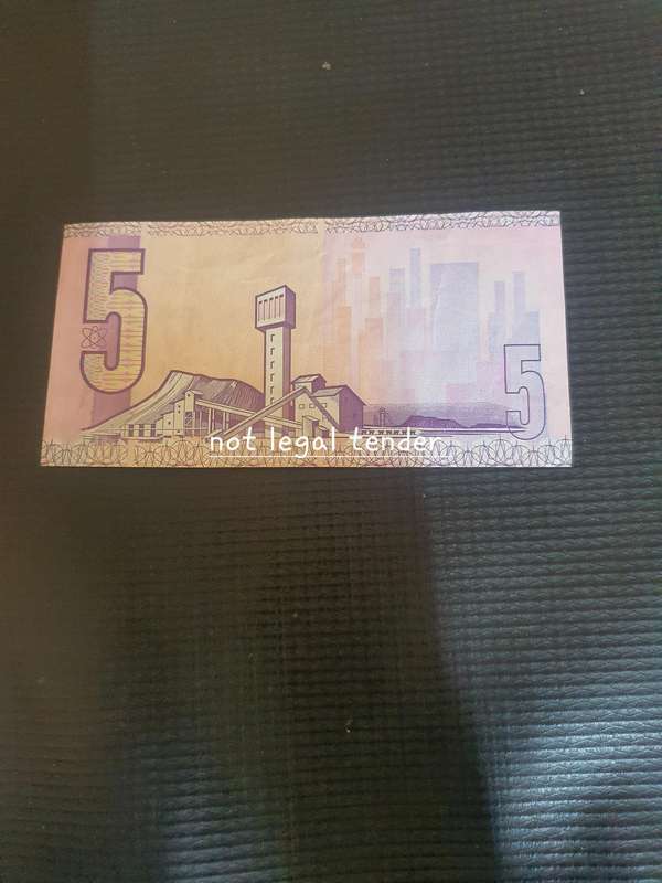 Scarce GPC de Kock 1st Issues Afr/Eng Five Rand Banknote (B1/76) No Security Threat.