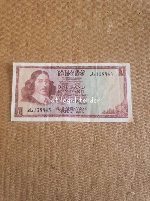 1967 TW de Jongh 1st issue Eng/Afr One Rand Banknote. (A434)