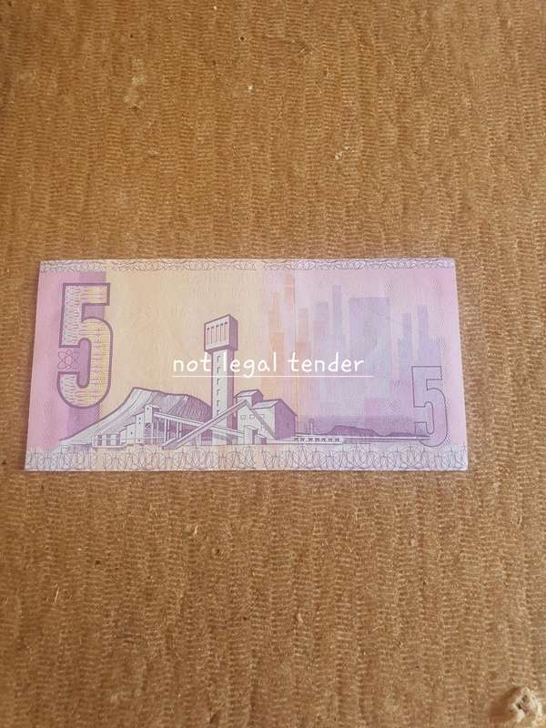 UNC 1990 C Stals 1st issue Eng/Afr Five Rand Banknote. (AK)