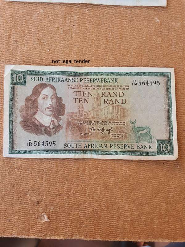 1967 TW de Jongh 1st issue Afr/Eng Ten Rand Banknote. (C114)