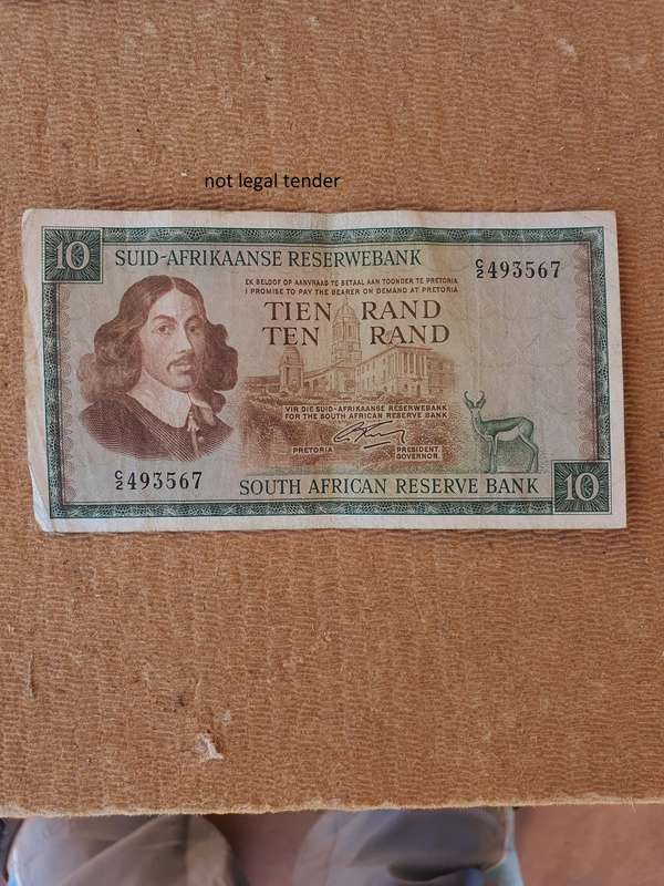 1966 G Rissik 2nd issue Afr/Eng Ten Rand Banknote. (C2)