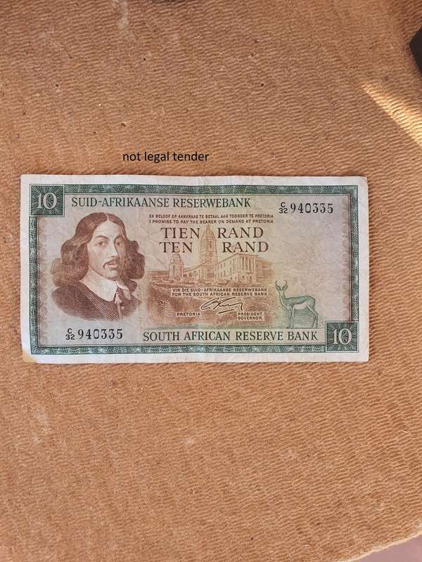 1966 G Rissik 2nd issue Afr/Eng Ten Rand Banknote. (C32)