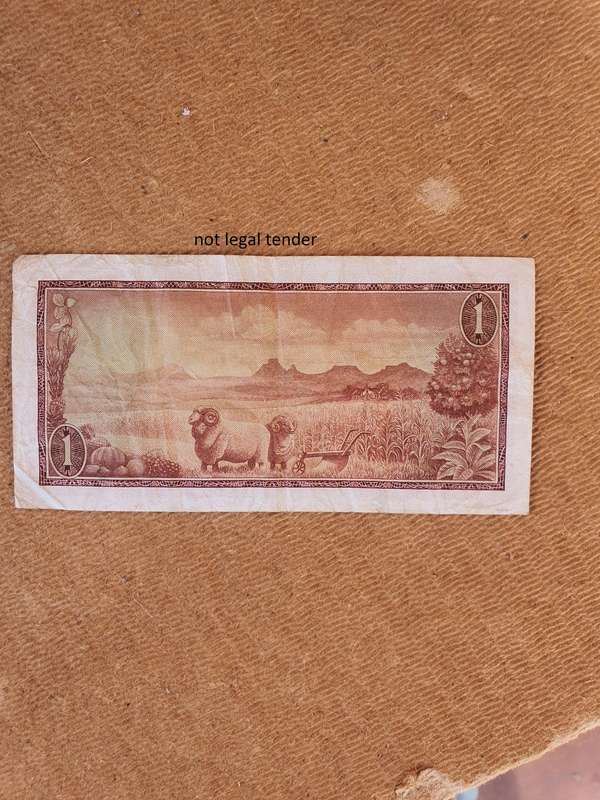 1966 G Rissik 2nd issue Eng/Afr One Rand Banknote. (A60)
