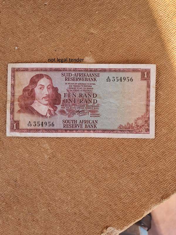 1966 G Rissik 2nd issue Afr/Eng One Rand Banknote. (A53)
