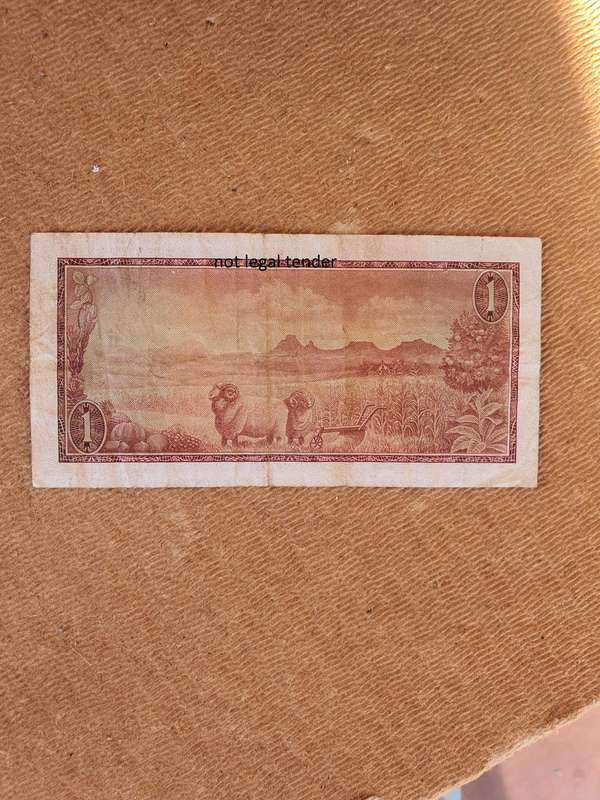 1966 G Rissik 2nd issue Afr/Eng One Rand Banknote. (A53)